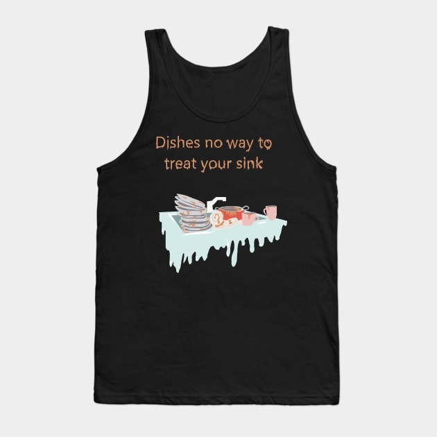 Minimalistic dishes pun Tank Top by Mushcan